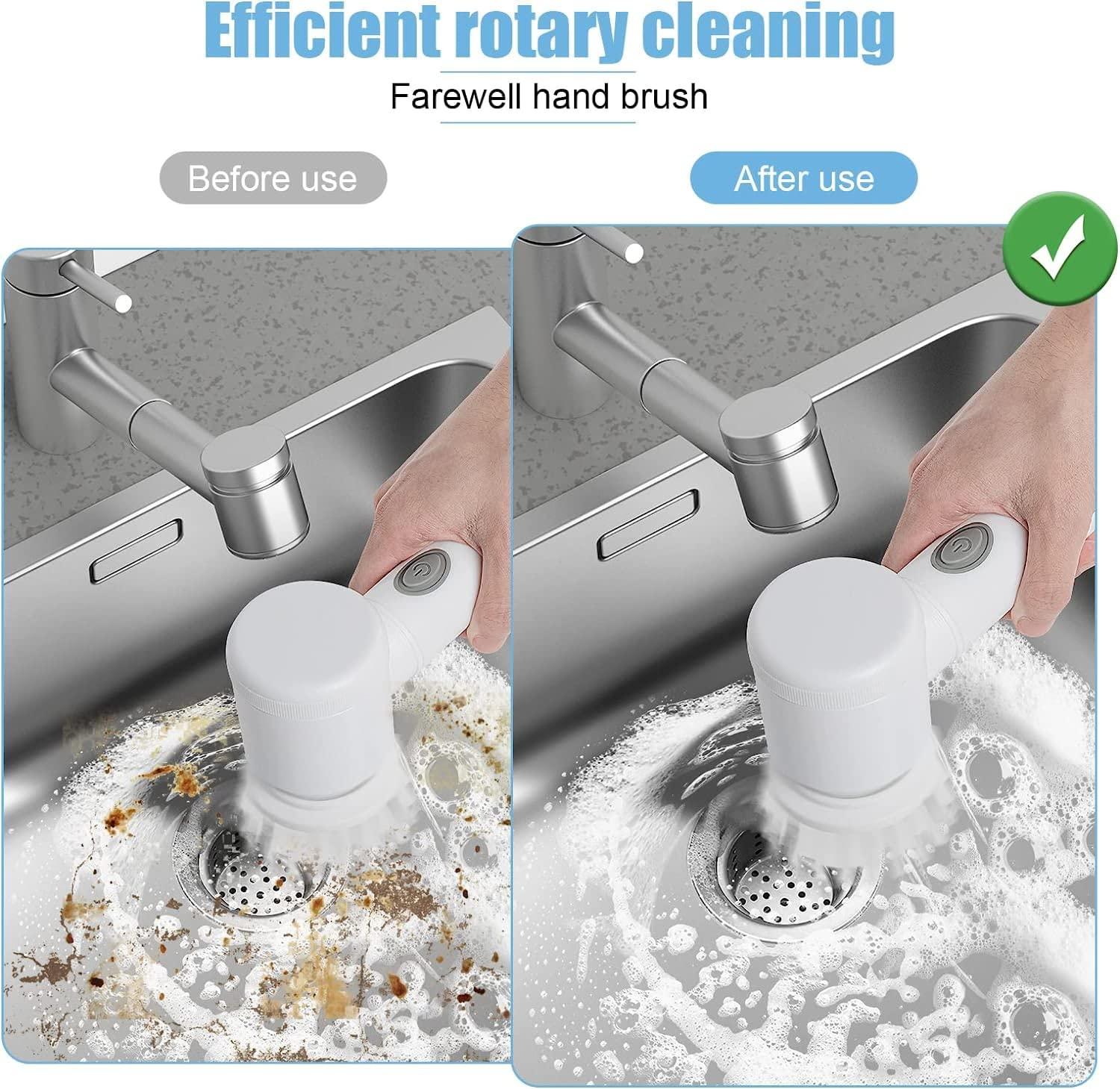 5-in-1 Electric Spin Scrubber | Multi-Functional Cleaning Brush for Bathroom, Kitchen & Floors