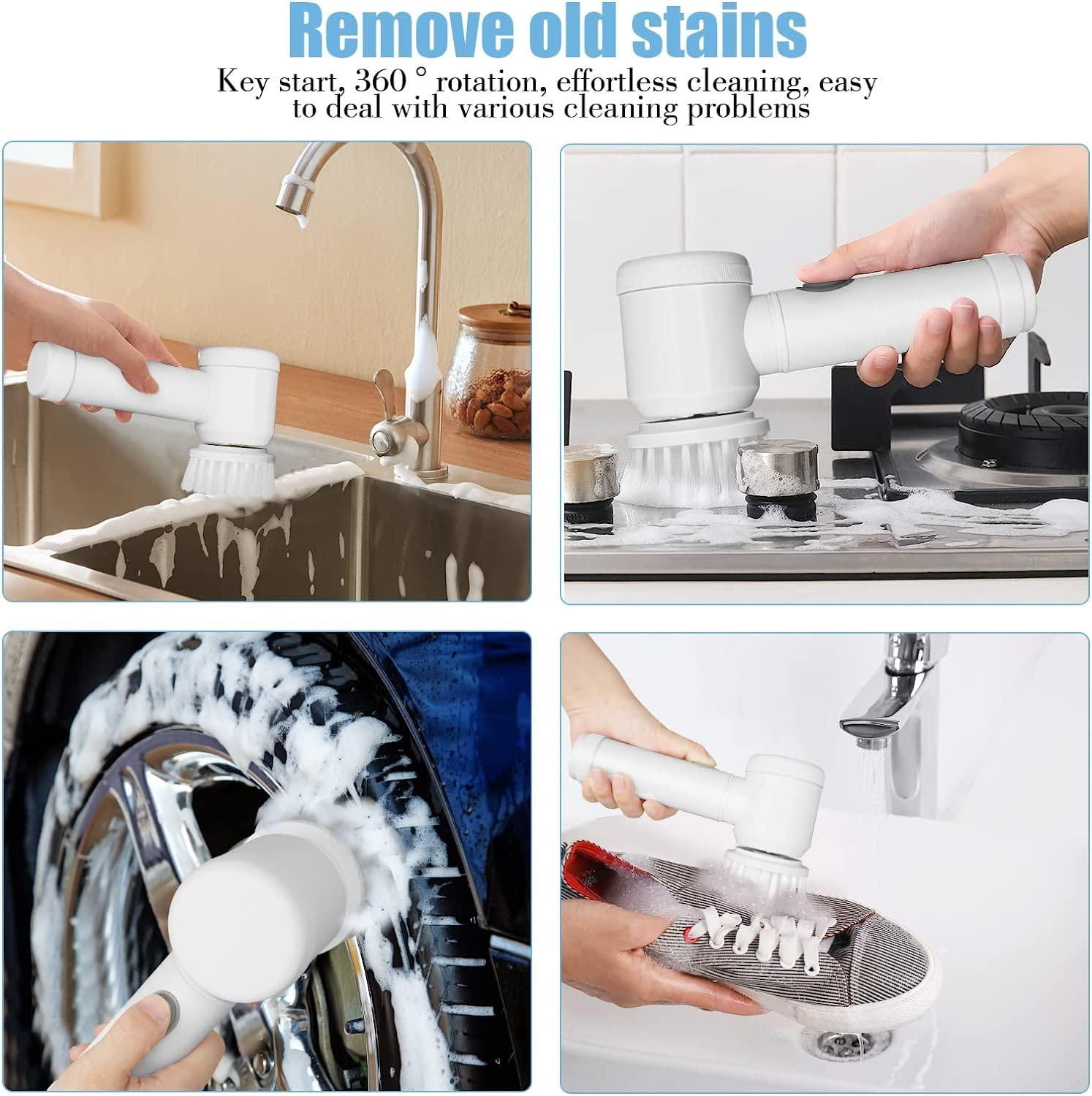 5-in-1 Electric Spin Scrubber | Multi-Functional Cleaning Brush for Bathroom, Kitchen & Floors